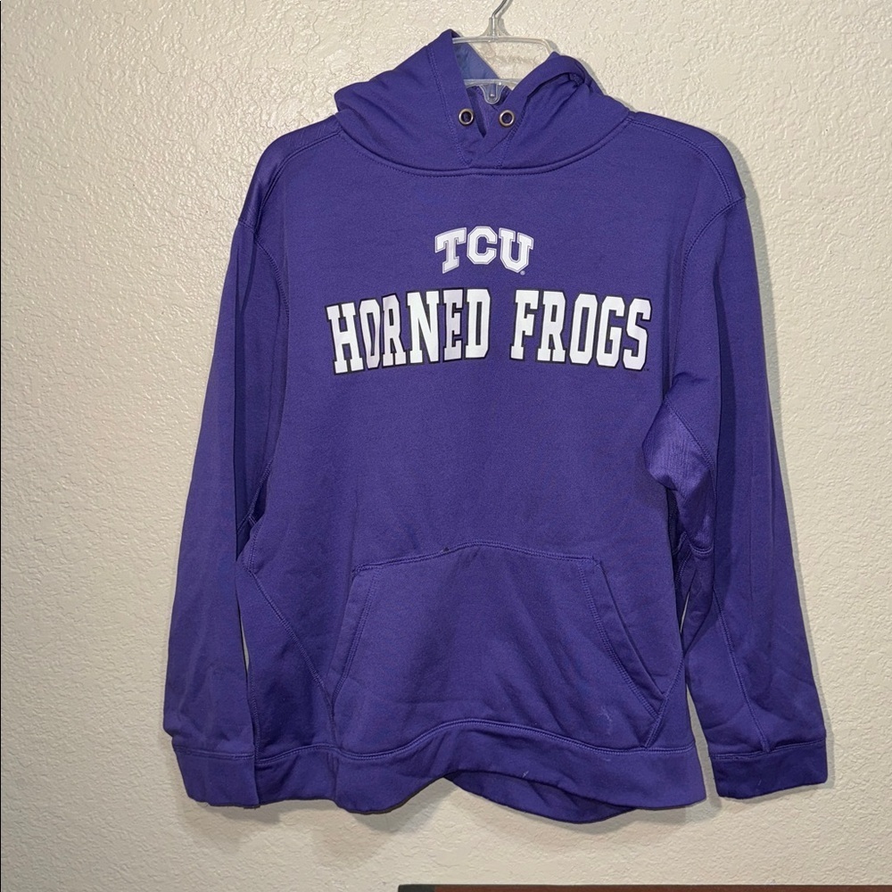 TCU Horned Frogs Purple Hoodie Women’s Large Campus Heritage NCAA Sweatshirt